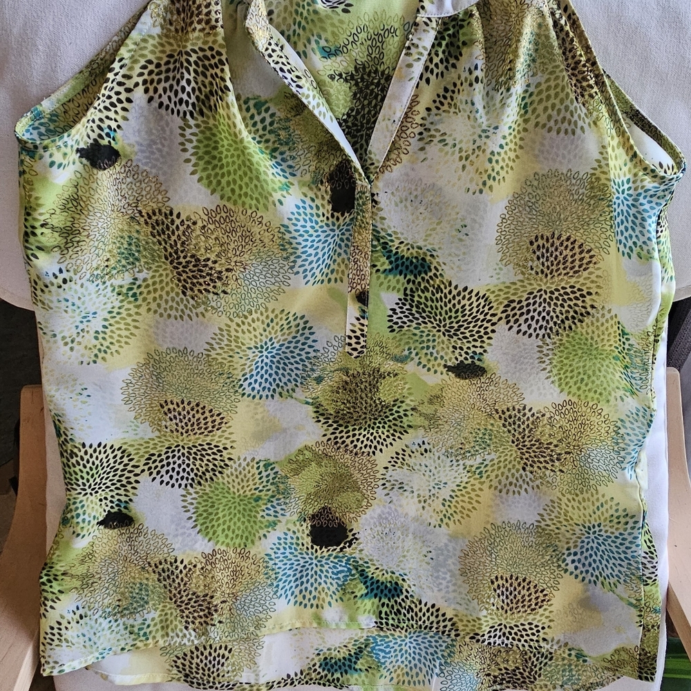 Milano Graphic Sleeveless Tank Top in Green and Blue